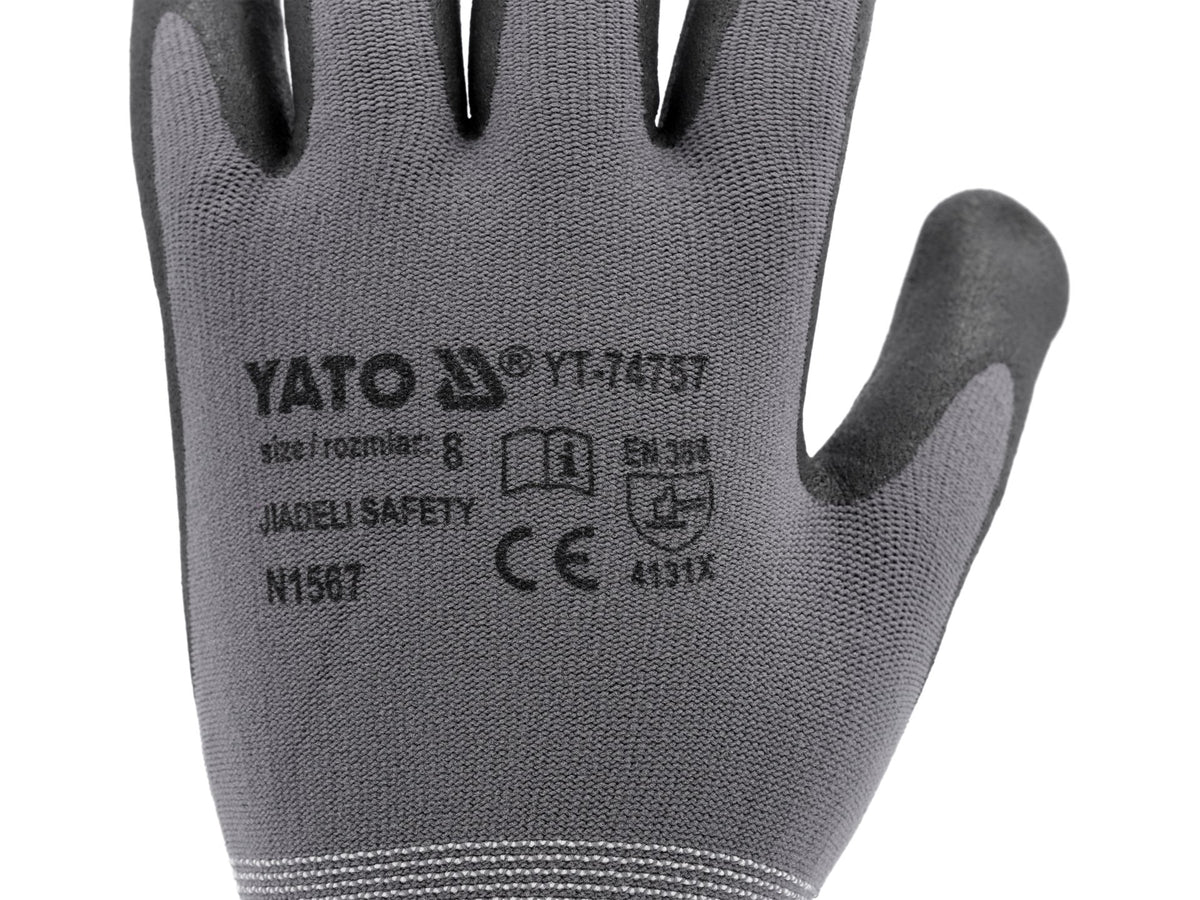 Beschermende Nylon Handschoenen Gecoat Met Geschuimd Nitril Met Anti-Slip Stippen Maat 9