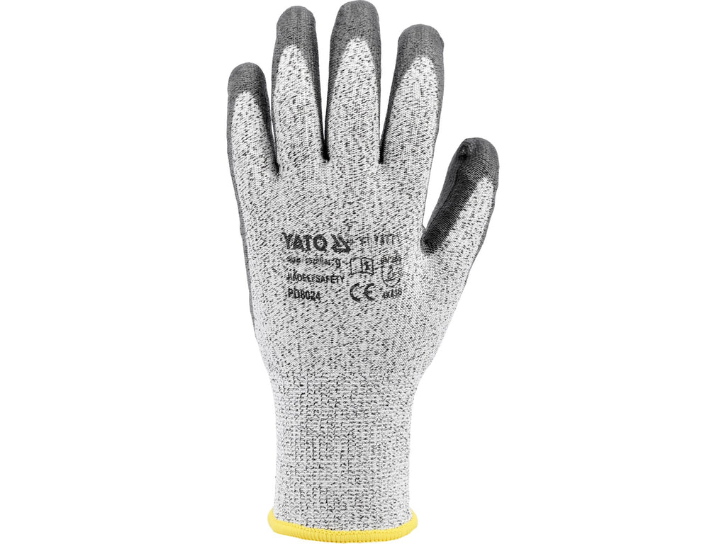 Hppe Anti-Snijbeschermende Handschoenen, Zwart Pu Gecoat, Maat 9