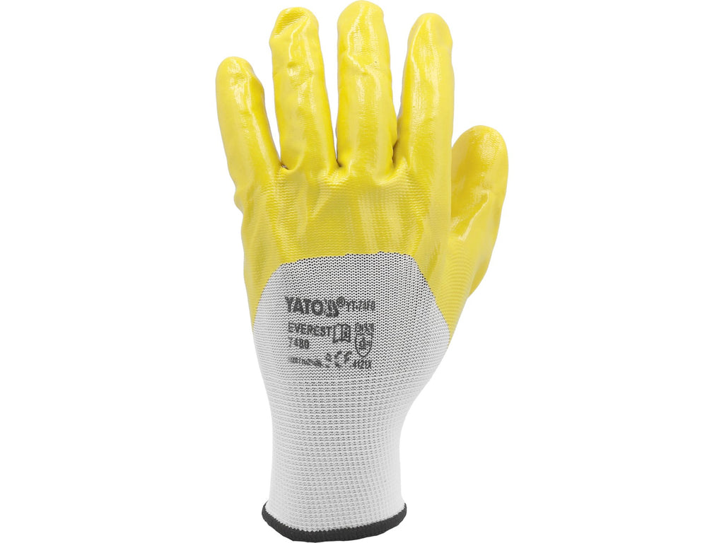 Beschermende Polyester Handschoenen Gecoat Met Oliebestendig Nitril Maat 10