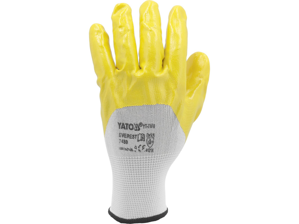 Beschermende Polyester Handschoenen Gecoat Met Oliebestendig Nitril Maat 10