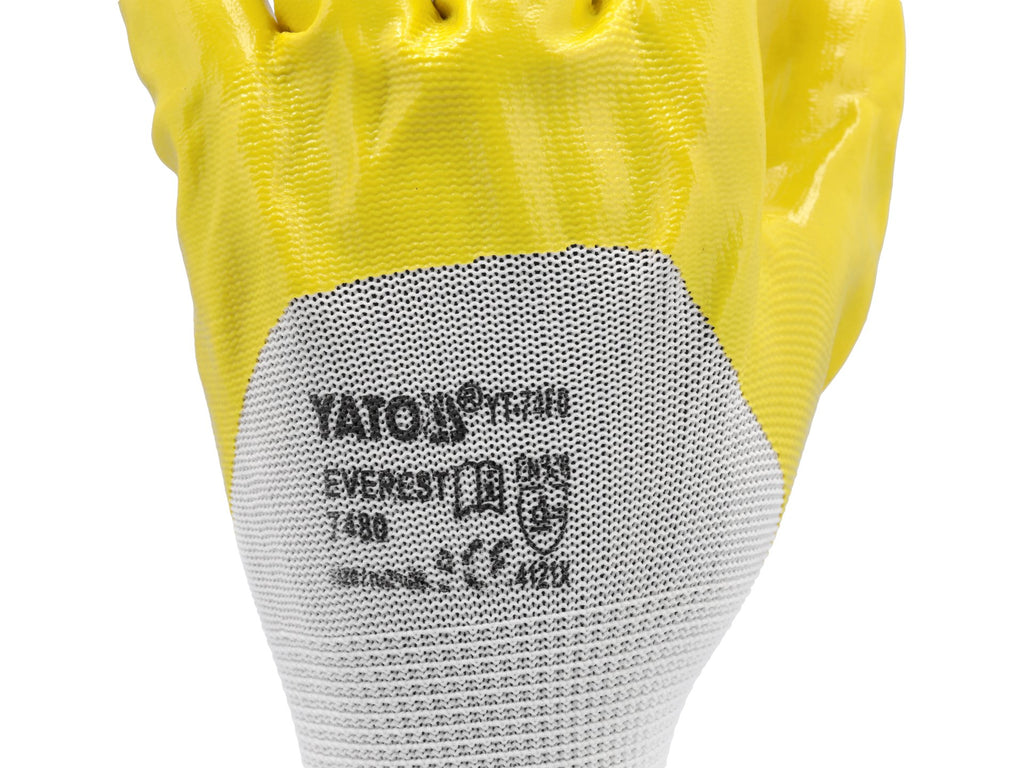 Beschermende Polyester Handschoenen Gecoat Met Oliebestendig Nitril Maat 10