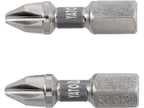 Bits 1/4''X25 MM PH2 2 Stuks Ni