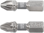 Bits 1/4''X25 MM PZ2 2 Stuks Ni