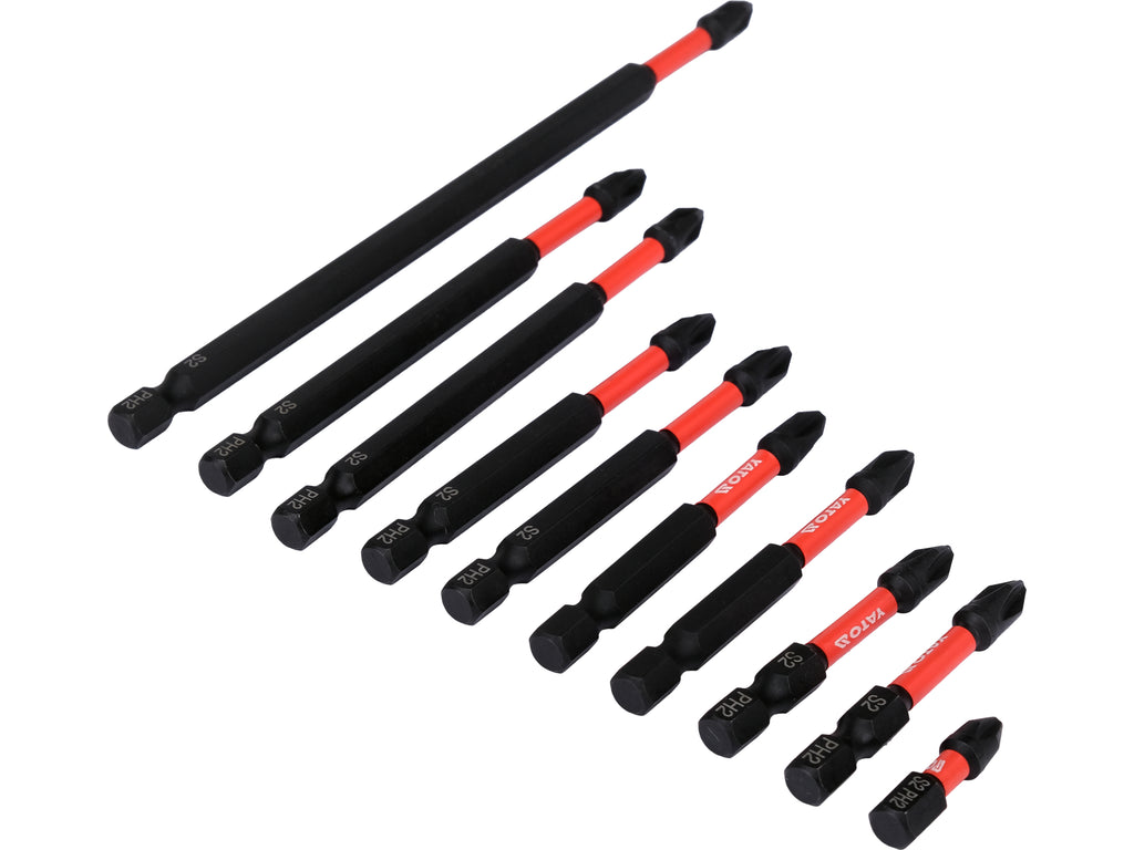 Impact Bits Set 1/4" PH2 10 Stuks
