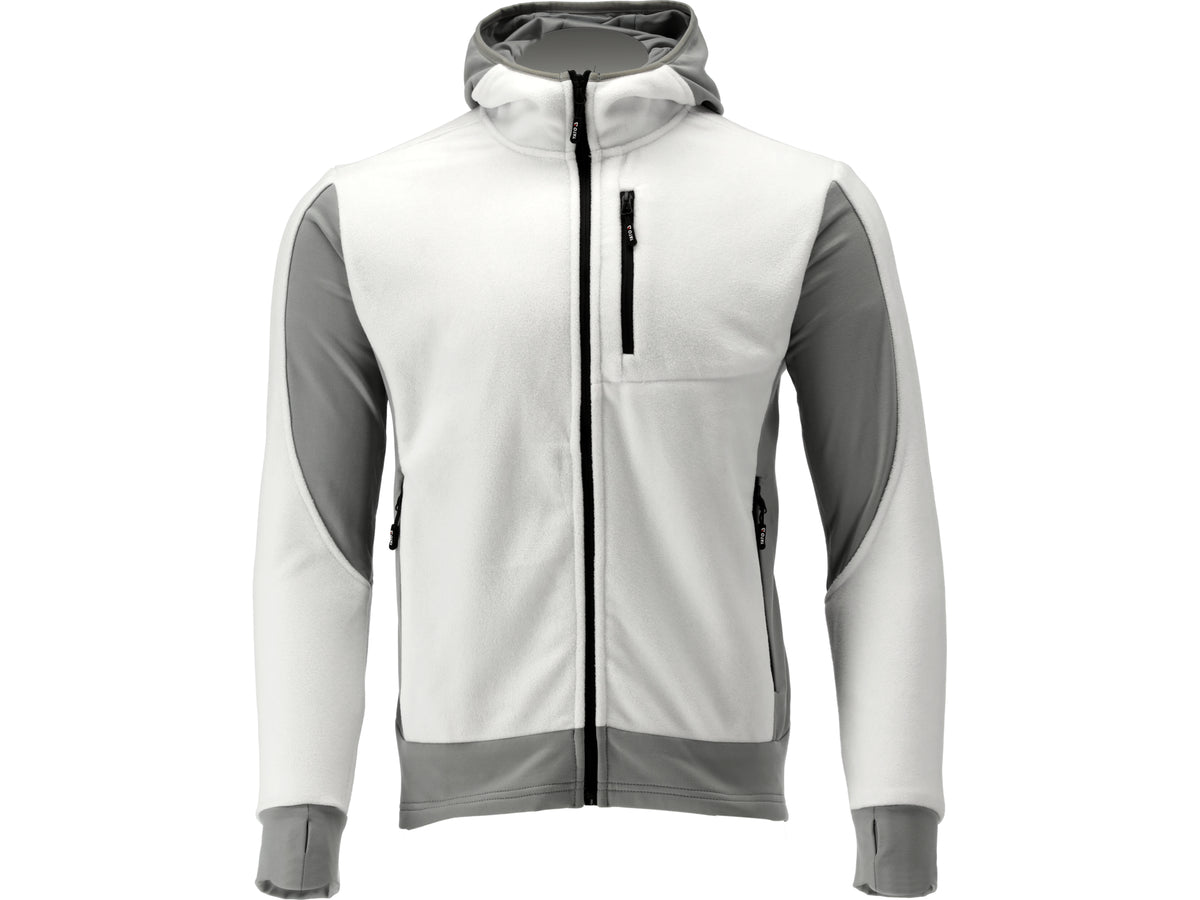 Witte Sarna-Fleece Met Capuchon. M