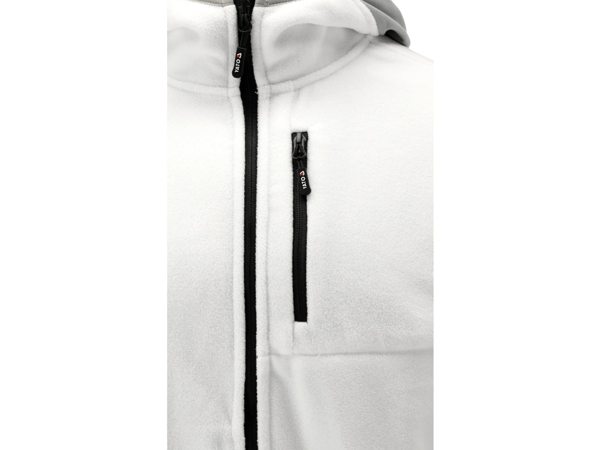 Witte Sarna-Fleece Met Capuchon. S