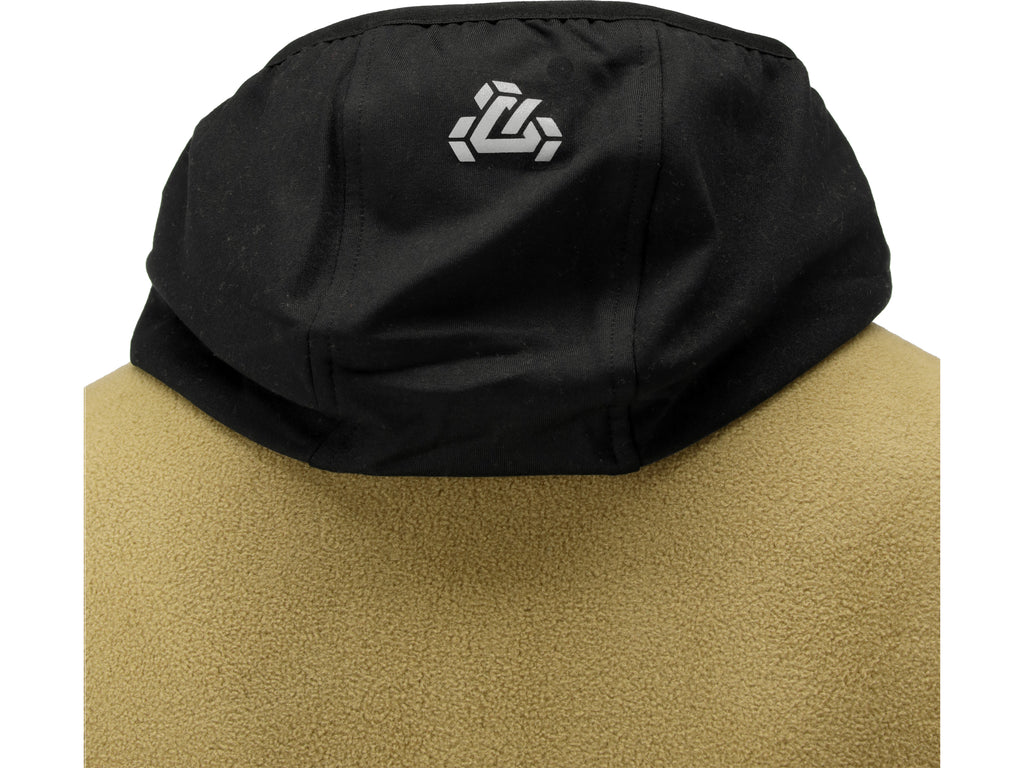 Khaki Sarna Fleece Met Capuchon. L