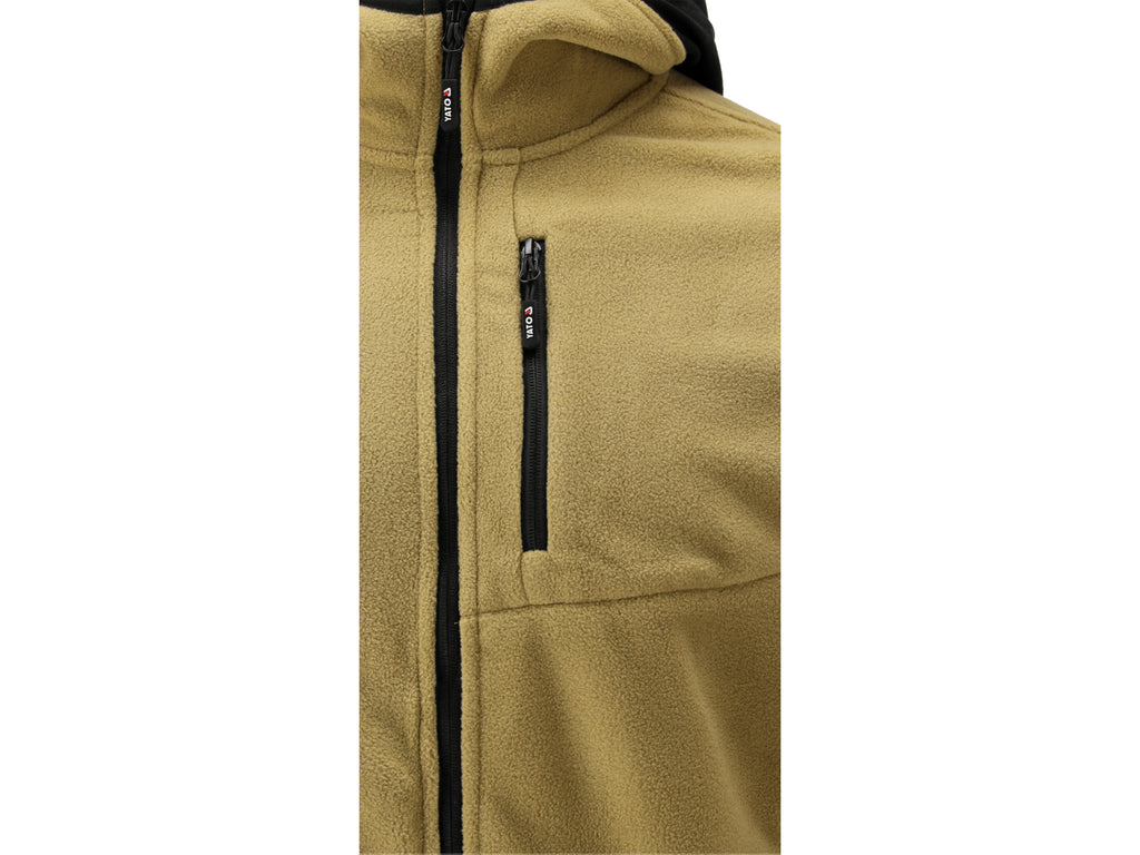Khaki Sarna Fleece Met Capuchon. L