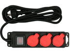 Verlengsnoer Werkplaats Stroomstrip Ip 44 Drie Stopcontact Met Aardingschakelaar 3M 1,5MM2