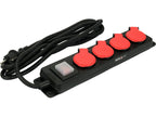 Verlengsnoer Werkplaats Stroomstrip Ip 44 Vier Stopcontact Met Aardingschakelaar 3M 1,5MM2