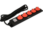 Verlengsnoer Werkplaats Stroomstrip Ip 44 Vijf Stopcontact Met Aardingschakelaar 3M 1,5MM2