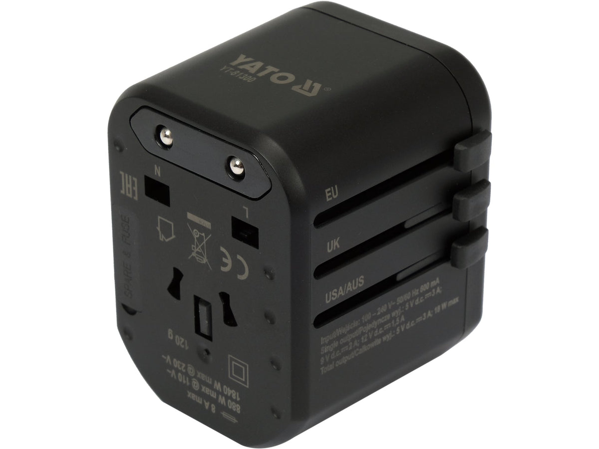 Universele Reisadapter Voor Meer Dan 150 Landen Met Q.c. 3,0, 20W