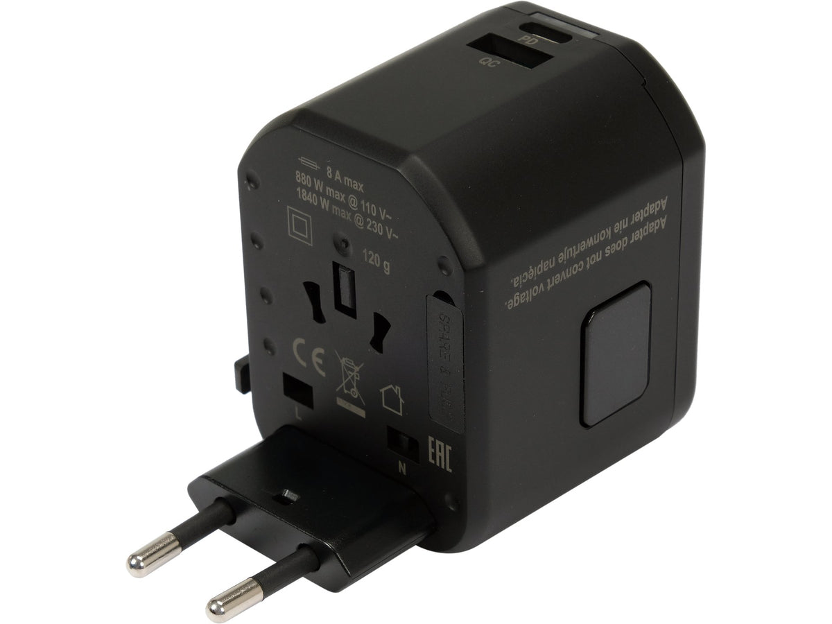 Universele Reisadapter Voor Meer Dan 150 Landen Met Q.c. 3,0, 20W