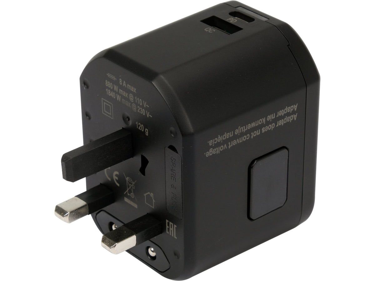 Universele Reisadapter Voor Meer Dan 150 Landen Met Q.c. 3,0, 20W