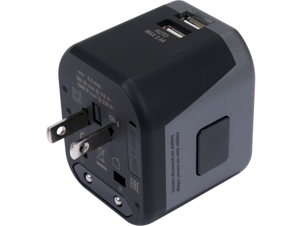 Universele Reisadapter Voor Meer Dan 150 Landen Met 2 X Usb-Lader 5V/2.4A