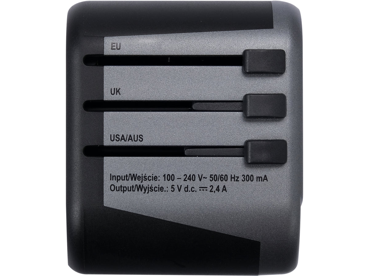 Universele Reisadapter Voor Meer Dan 150 Landen Met 2 X Usb-Lader 5V/2.4A