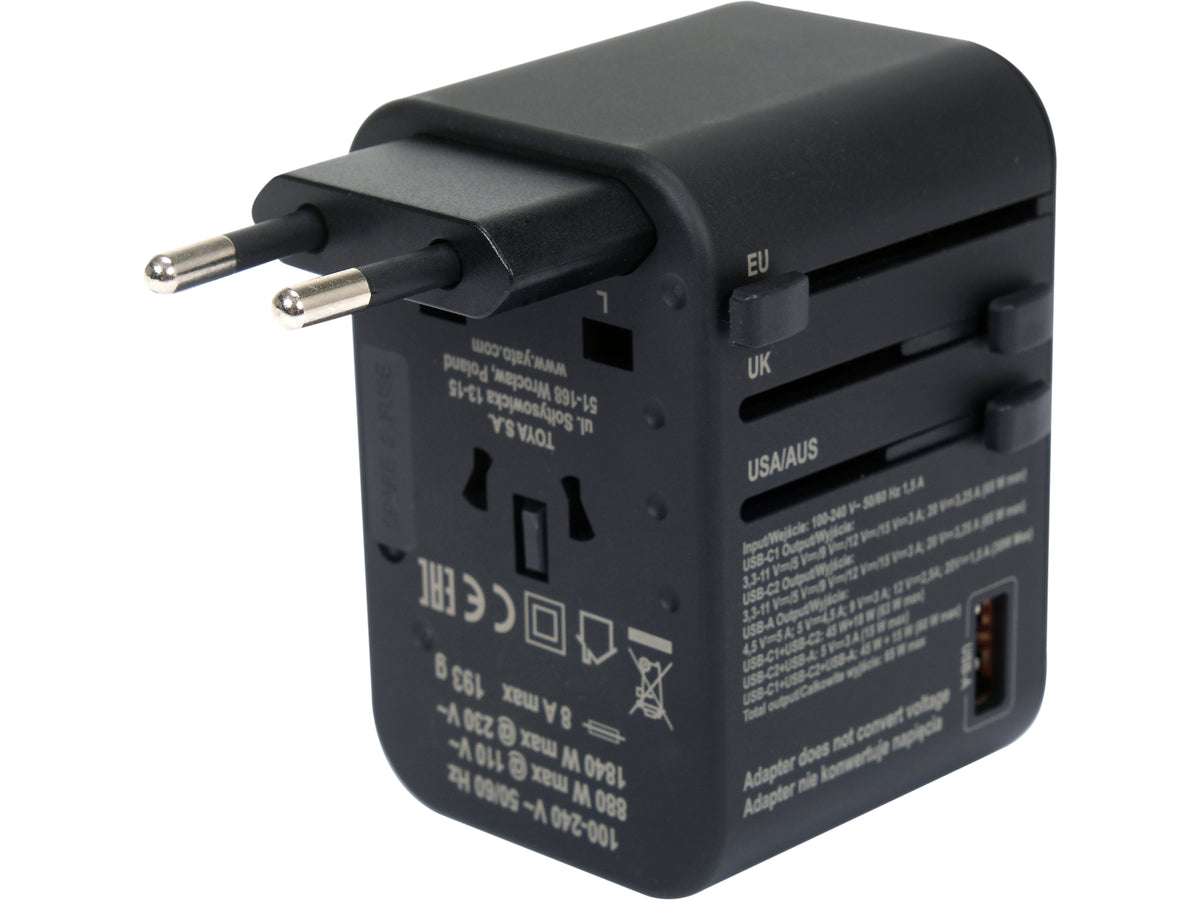 Reisadapter Voor Meer Dan 150 Landen Usb-C Pd 65W