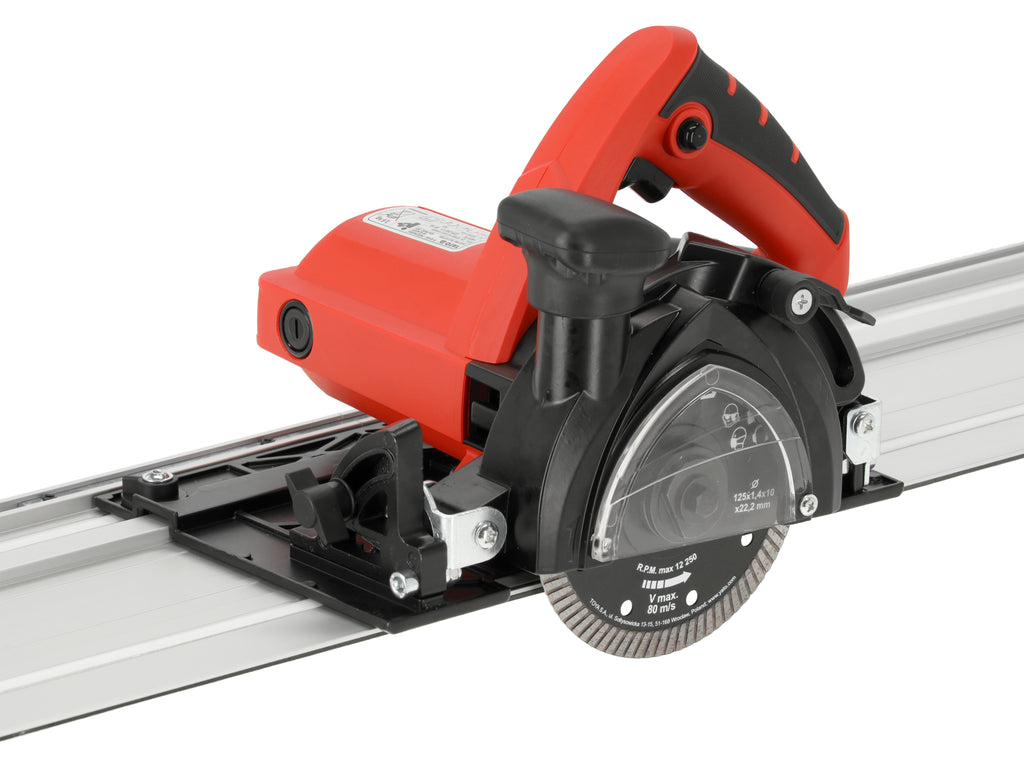 Snijmachine Met 125MM 1400W Geleider Voor Porkey, Met Tegel Afschuiffunctie En Stofzuiver Aansluiting