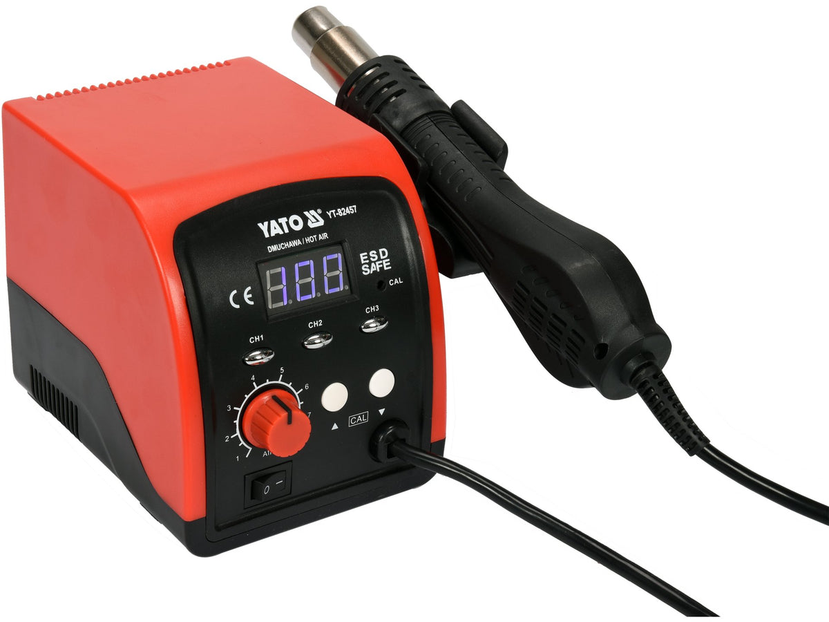 Heteluchtstation Vermogen 750W Met Led-Display Borstelloze Ventilator
