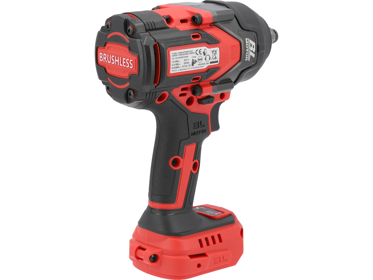 18V Slagmoersleutel 1/2'' 1200NM (Lichaam) Voor Werken Met M16 - M24 Schroeven, Borstelloze Motor