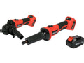 18V Hoek + Rechte Slijpmachine Set (Bl Motoren; 1X4.0AH; Opladen) Met Soft Start Systeem