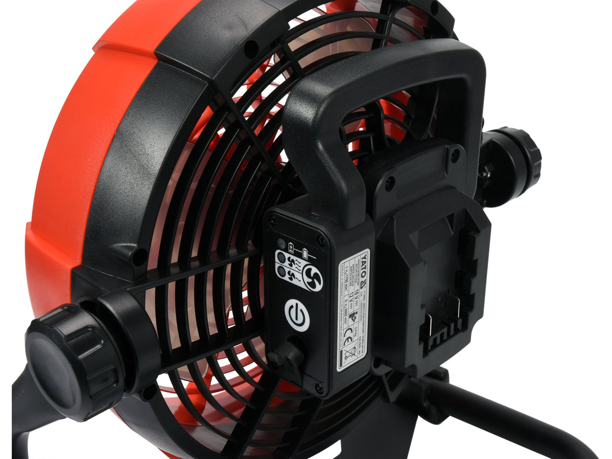 Hybride Ventilator 18V/240V, Aangedreven Door Een Yato 18V Batterij Of Vanaf Een Stopcontact