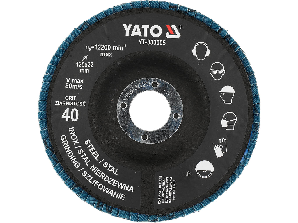Tandwiel Voor Schuren Inox P40 125MM (1 Stuk) Blauw