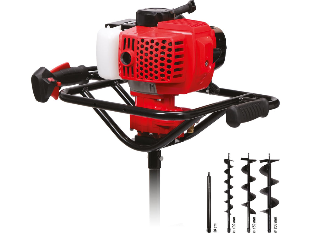 Benzineboor Ritch 1,4 KW + 3 Grondboren En Verlengstukken