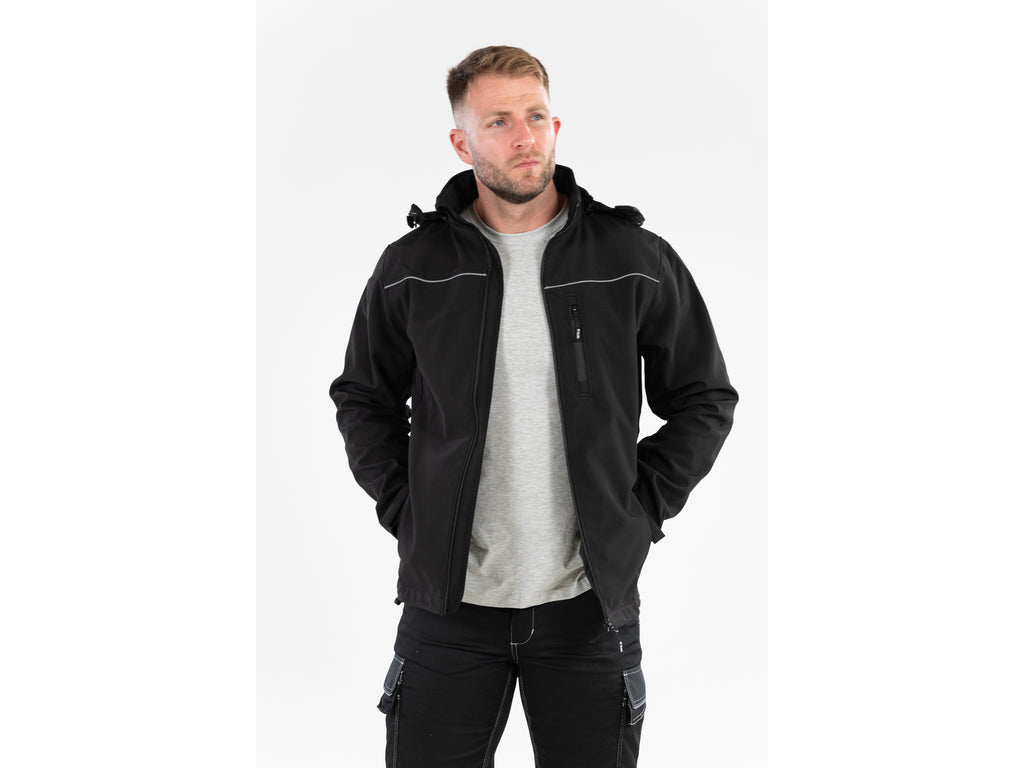 Softshell Jas Met Kap Obsidian Maat. Xl