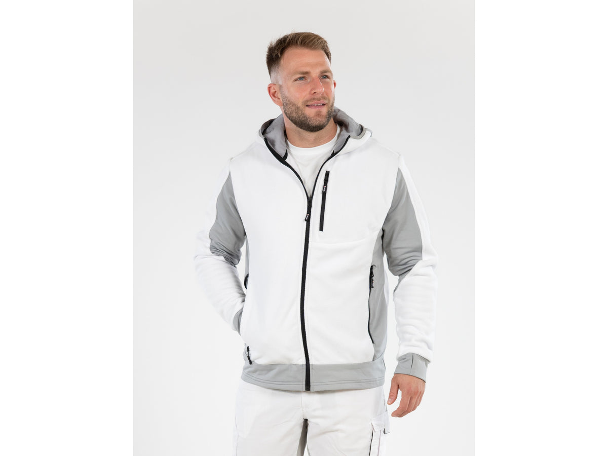 Witte Sarna-Fleece Met Capuchon. 2XL
