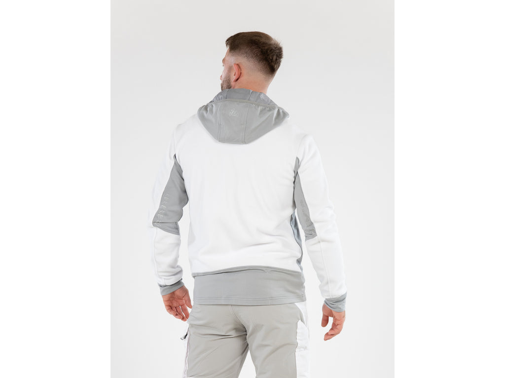 Witte Sarna-Fleece Met Capuchon. S