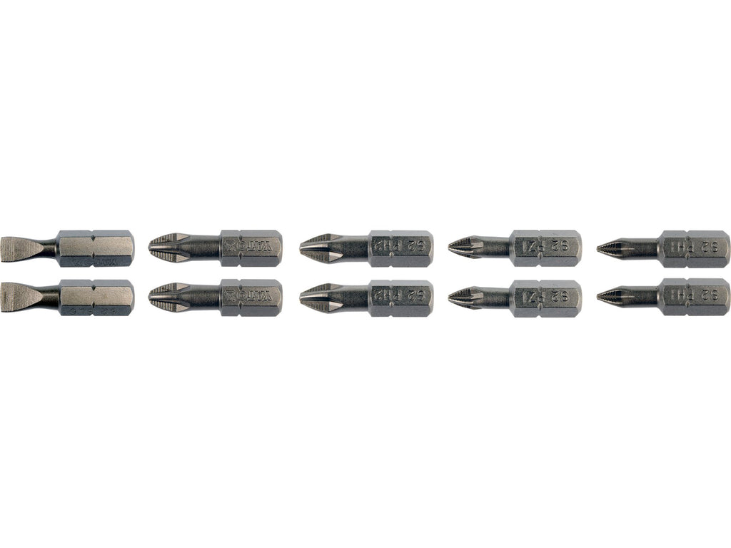 25 MM Schroevendraaiertips Set, 10 Stuks.