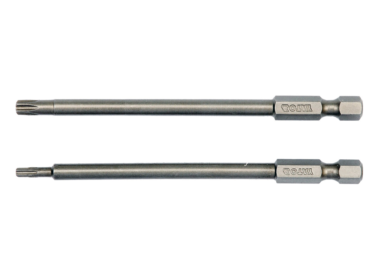 Schroefdraadtips 1/4'', 2 Stuks, Torx Beveiliging: T10x100mm, T25x100mm