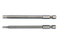 Schroefdraadtips 1/4'', 2 Stuks, Zeskant Vastebestendig: 3X100MM, 5X100MM
