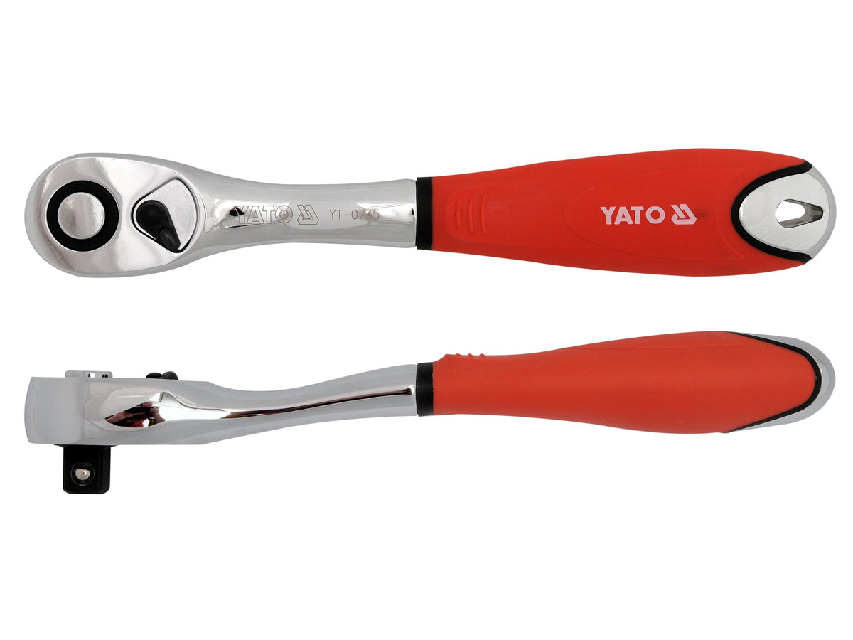 Gebogen Ratel, Metaal En Rubber Handvat 1/2''