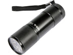 Aluminium Zaklamp, 9 Led's, Zwart