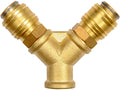 Connector, Messing Splitter 1/4'', Binnendraad 3/8''