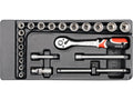 Lade Inzetset Dopsleutels 3/8'' 22 Stuks.