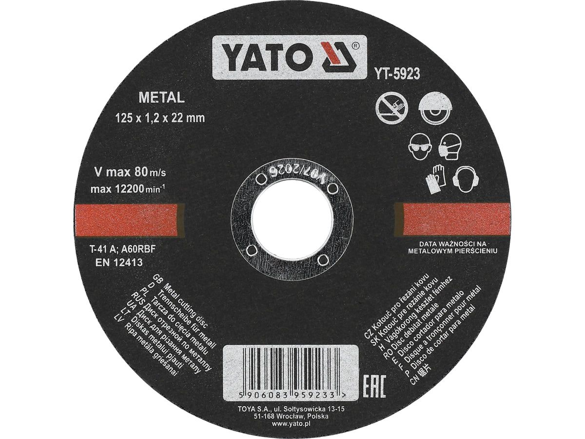 Metalen Snijschijven 125X1,2X22 MM