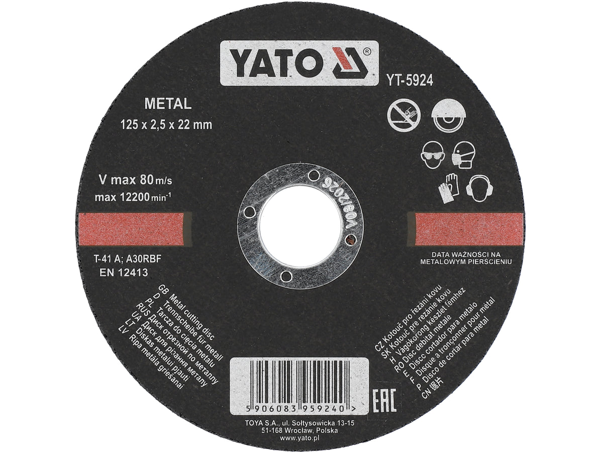 Metalen Snijschijven 125X2,5X22 MM