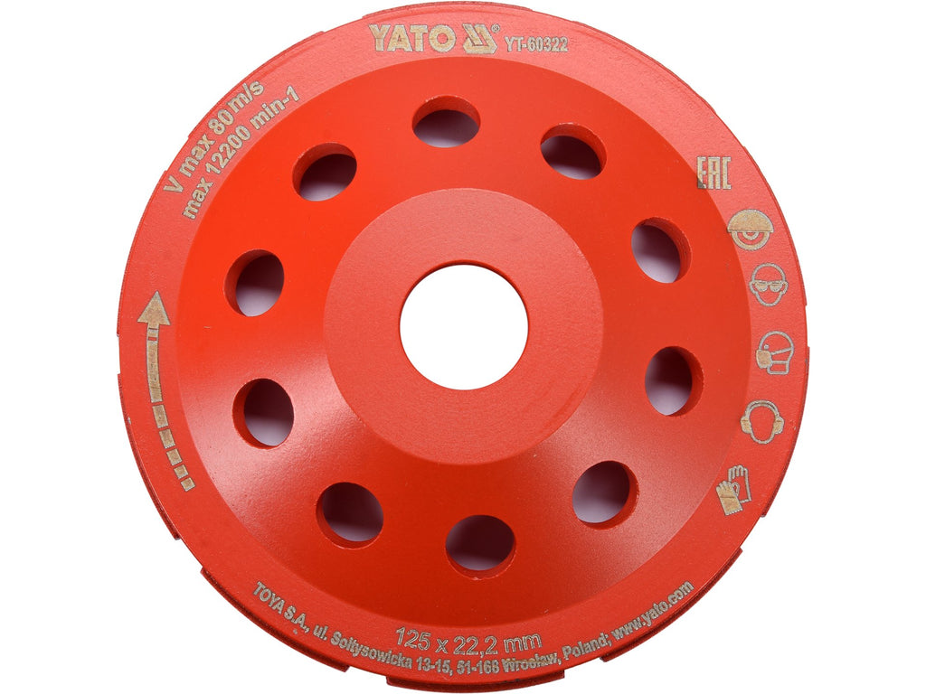 Diamant Slijpschijf 125MM; Draad M14; Voor Het Slijpen Van Beton En Deklok