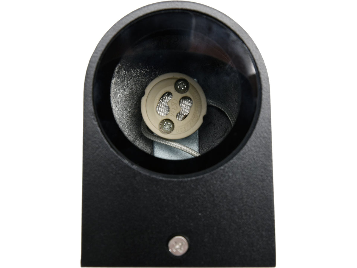 Buitenwandlamp Zwart Aluminium 1XGU10 Halve Wand