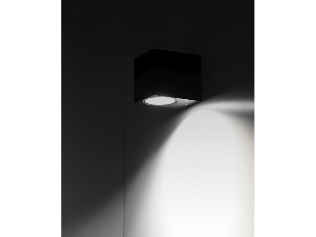Buitenwandlamp Zwart Aluminium 1XGU10 Halve Wand