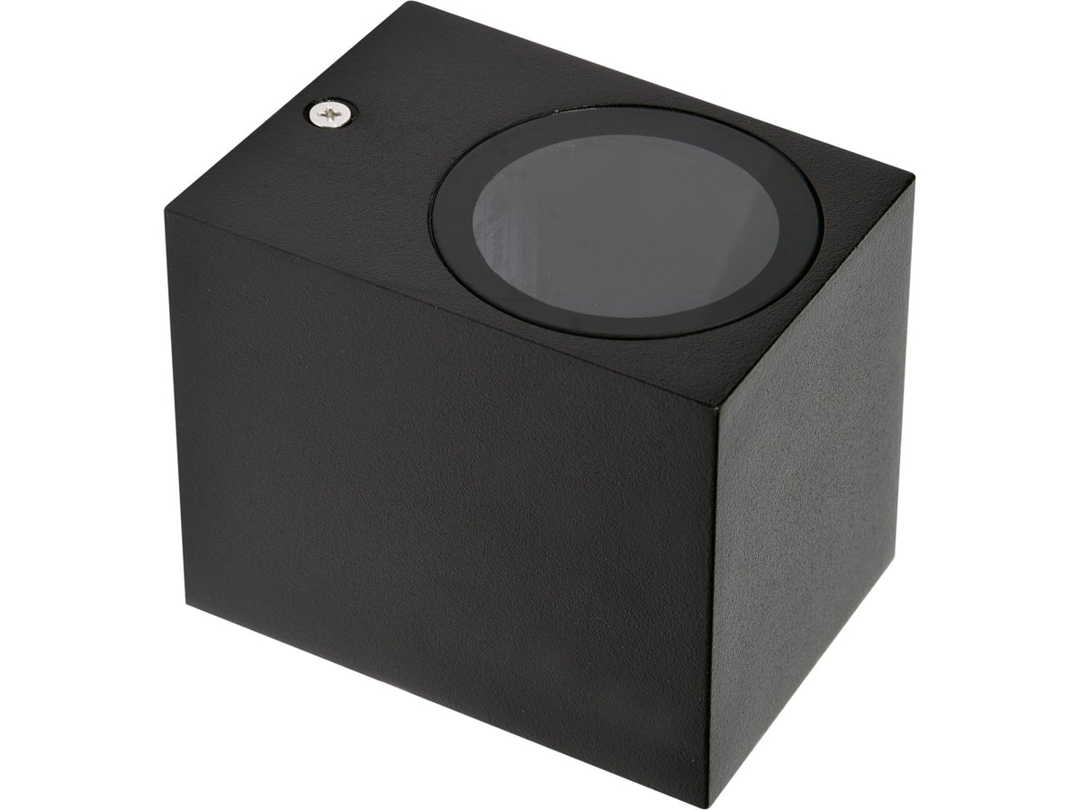 Buitenwandlamp Zwart Aluminium 1XGU10 Vierkant