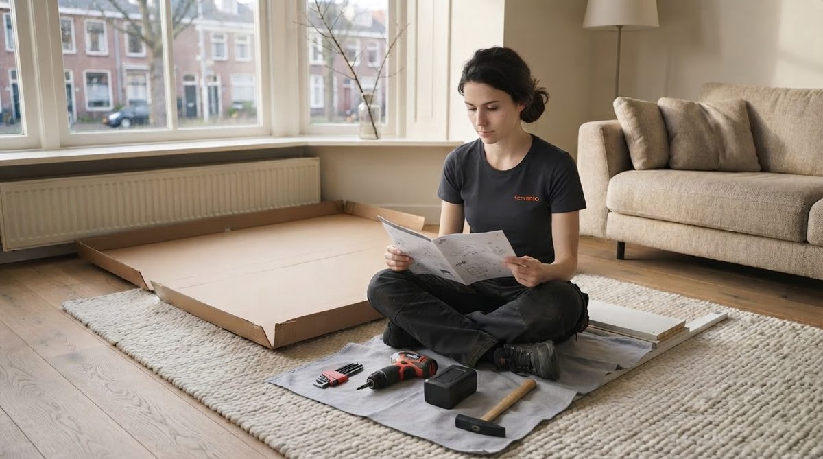 Lees de handleiding, leg gereedschap klaar