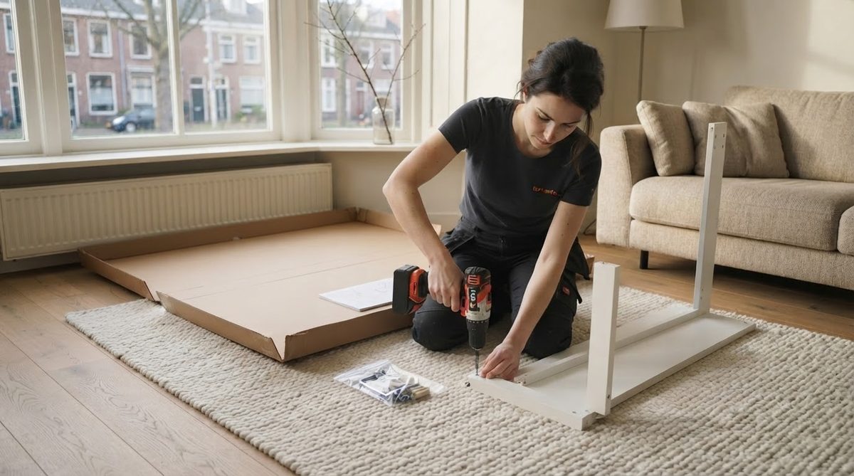 Frame eerst, nog niets vastdraaien